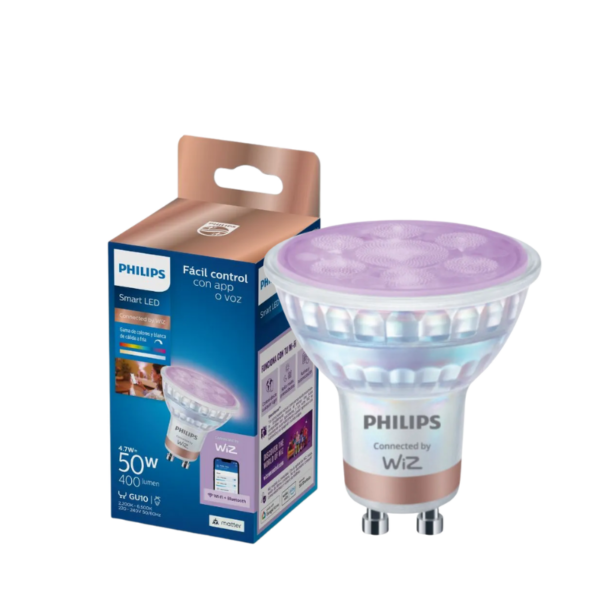 Foco LED Philips Dicroico Gu10 4.7W Wifi Wiz RGB